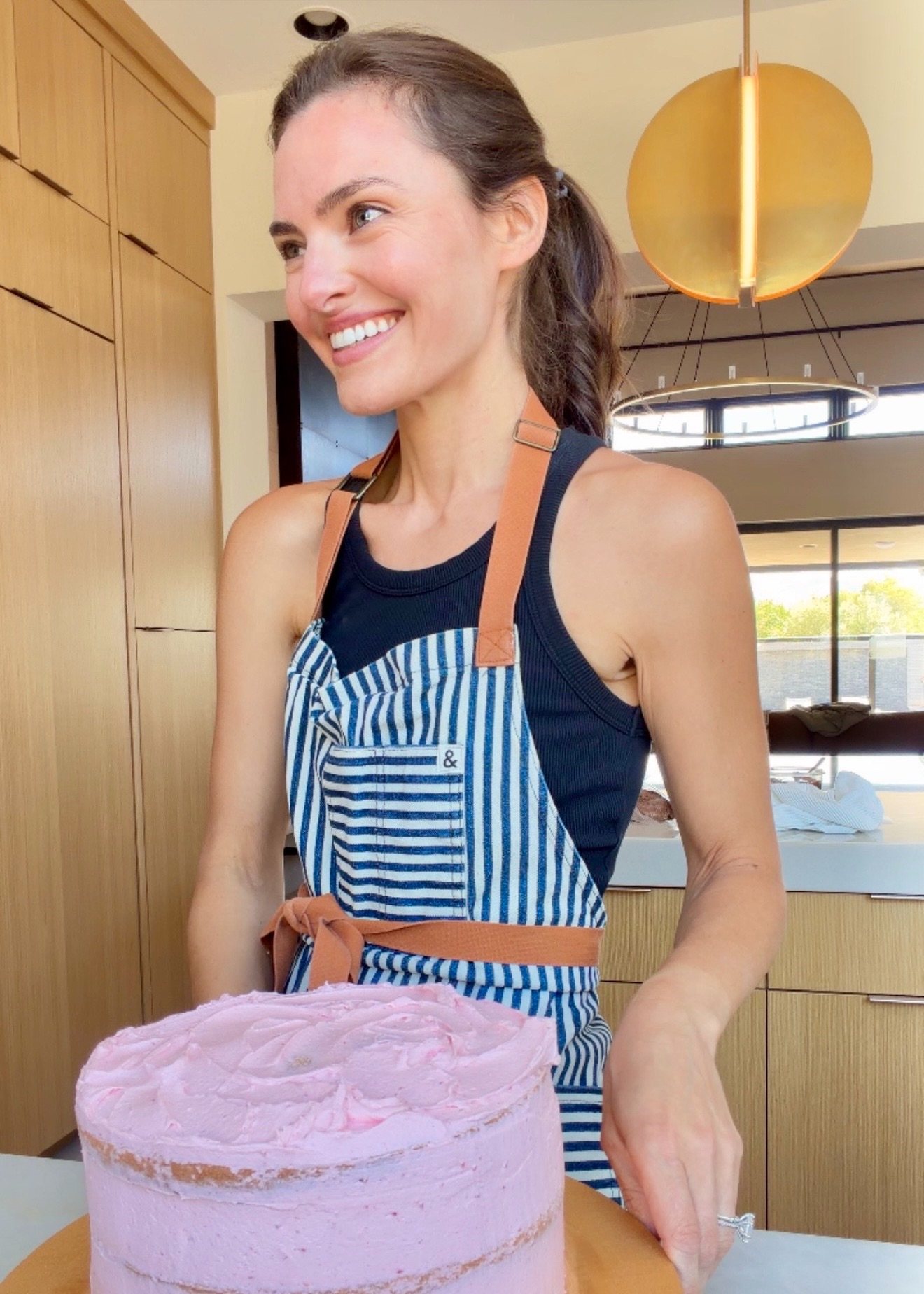 Angela baking in her kitchen
