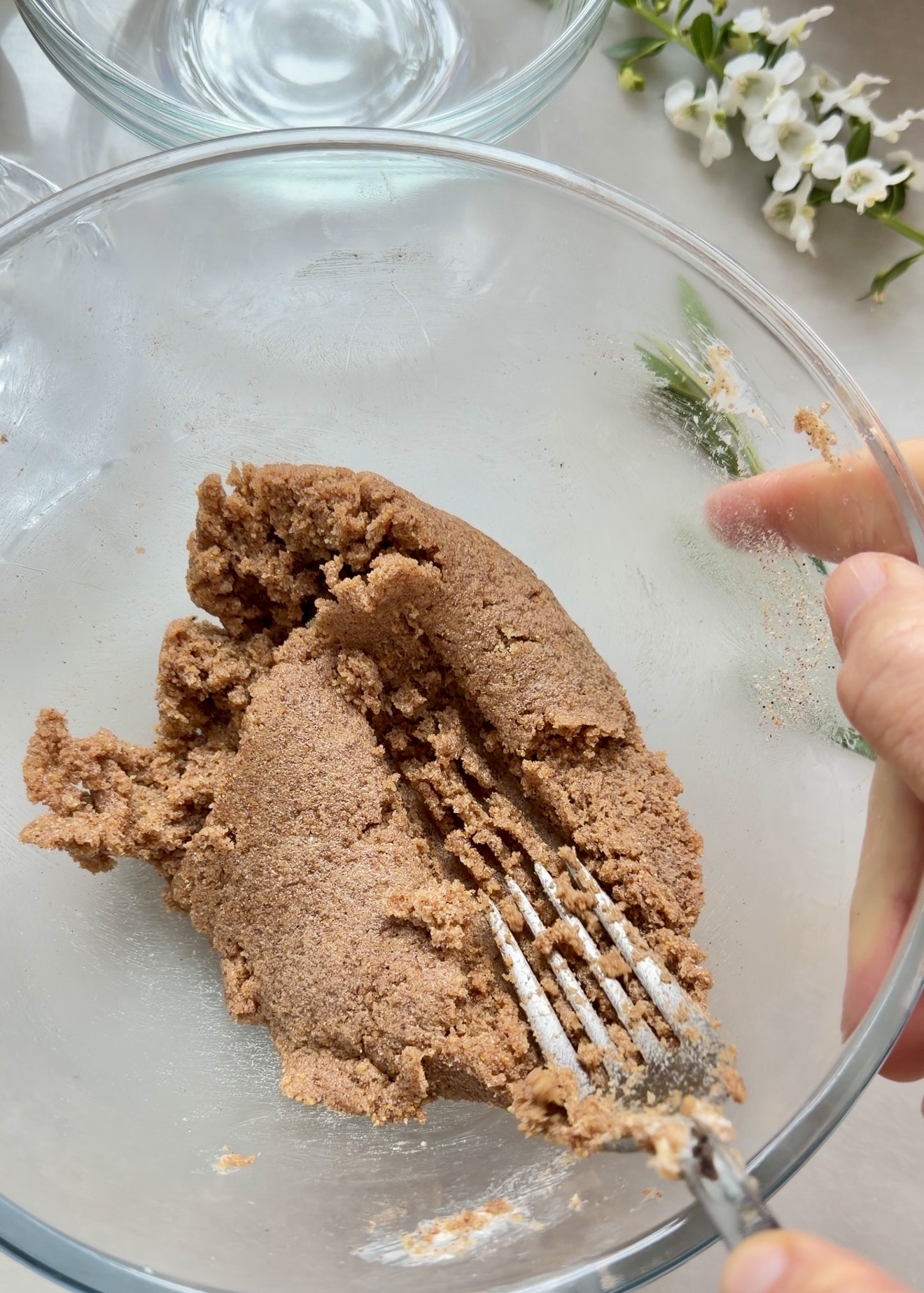 Warm Banana Cornmeal Cinnamon Roll Poke Cake process photo 4