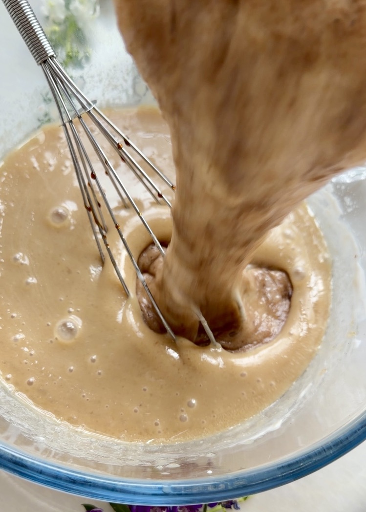Warm Banana Cornmeal Cinnamon Roll Poke Cake process photo 6