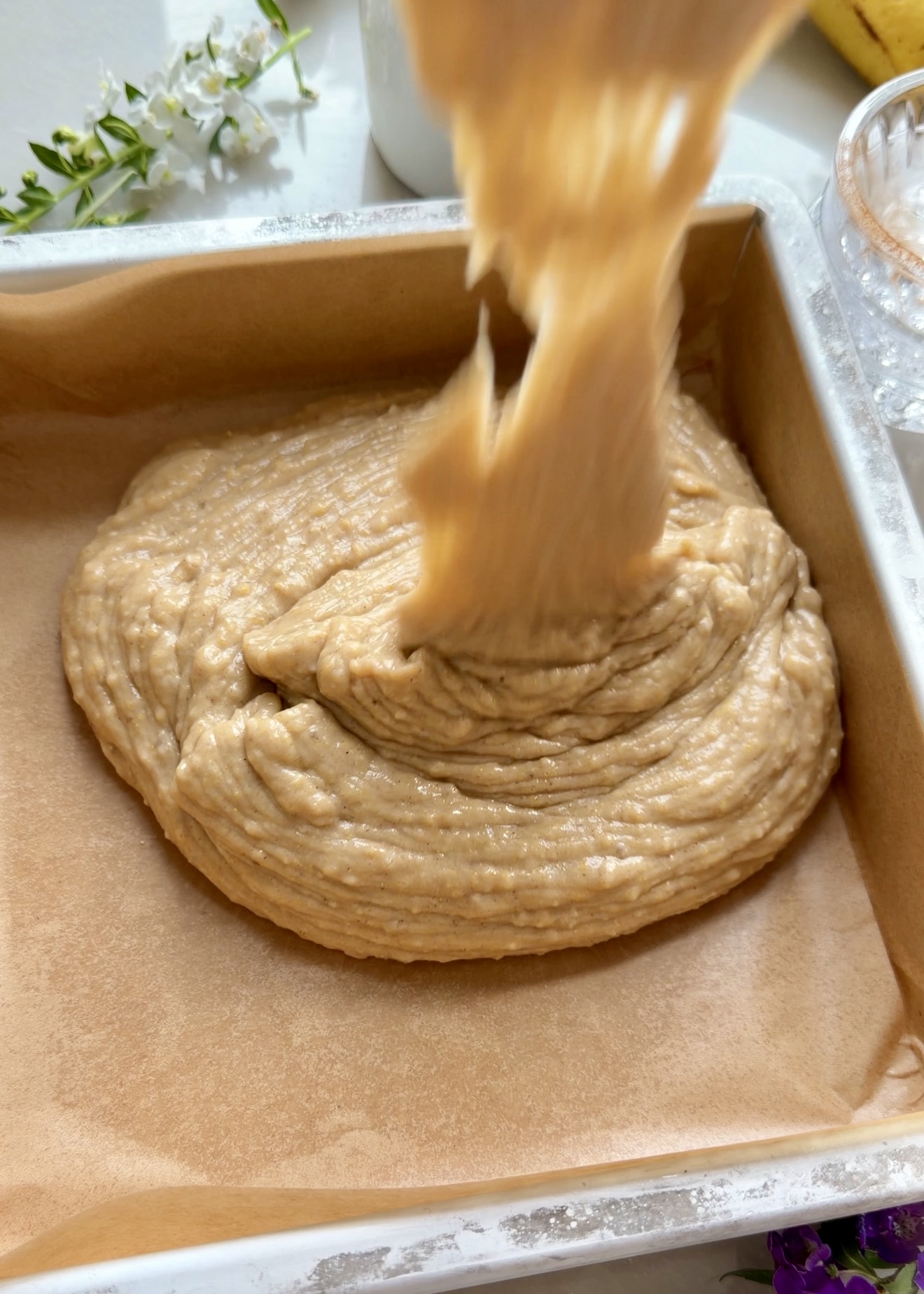 Warm Banana Cornmeal Cinnamon Roll Poke Cake process photo 8