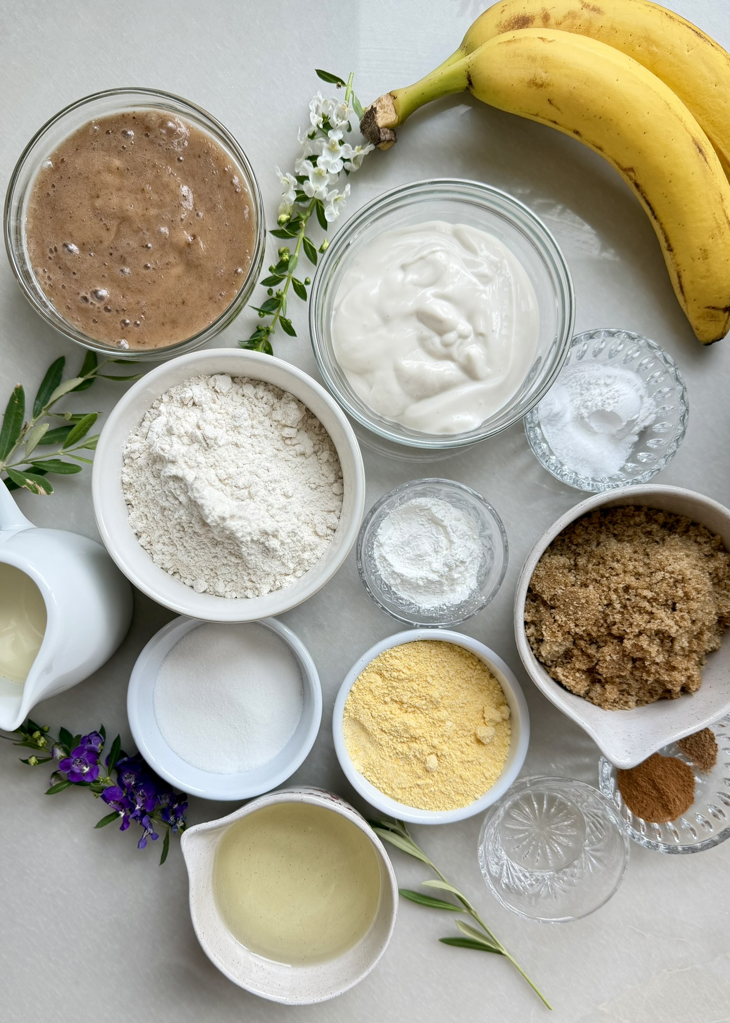 Warm Banana Cornmeal Cinnamon Roll Poke Cake process photo 1