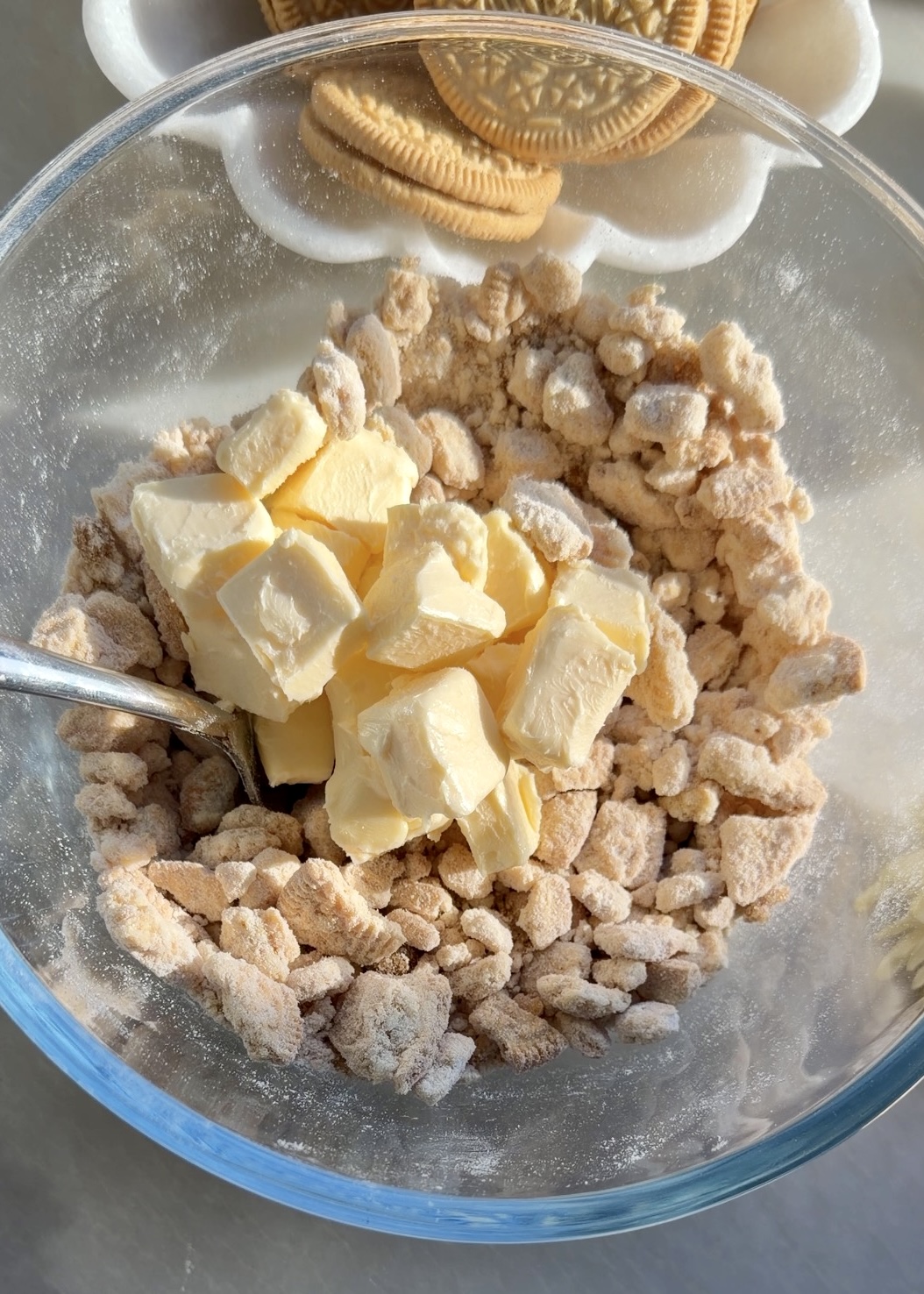 Golden Oreo Old Fashioned Donut Loaf process photo 1